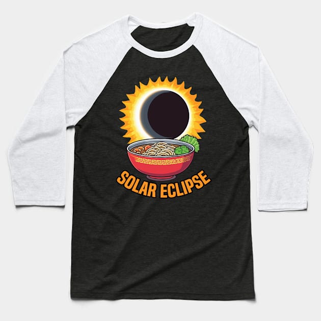 Solar Eclipse Ramen Baseball T-Shirt by MoDesigns22 